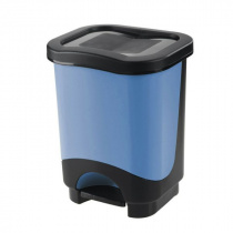 Koš odpadkový na pedál 8L plast černá/světle modrá foto
