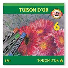 Rozmazky-prašné křídy  6 barev TOISON DOR 8511