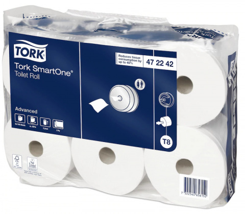 Toaletní papír TORK SmartOne se středovým odvíjením 2-vrstvý T8, délka 207m/6ks