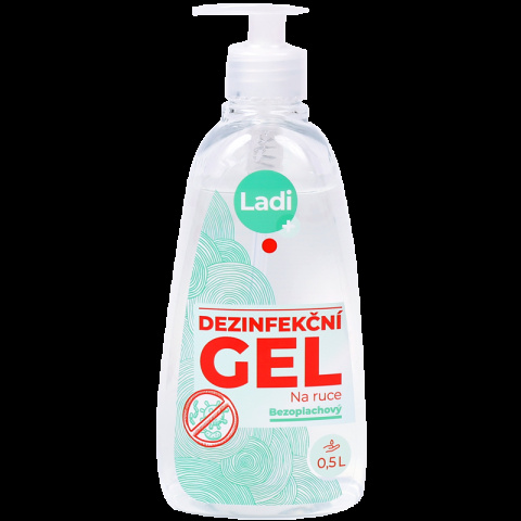 LADI dezinfekční gel na ruce bezoplachový 0,5L s pumpičkou