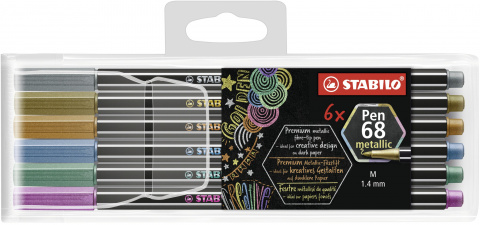 STABILO Pen 68 1mm Metallic barvy sada 6 barev