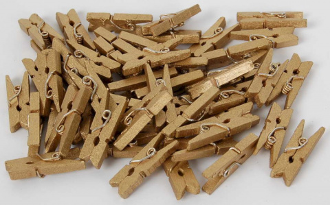 Kolíčky dřevěné 2.5cm 50ks zlaté