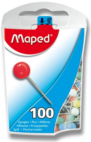 Špendlíky Maped barevné16mm 100ks