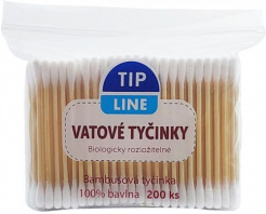 Vatové tyčinky Tip Line 200ks bambusové sáček foto