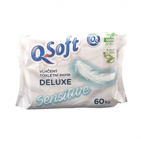 Toaletní papír vlhčený Q soft 60ks Sensitive