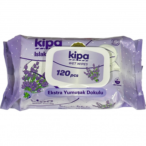 Ubrousky vlhčené Kipa 120ks s klipem Levandule