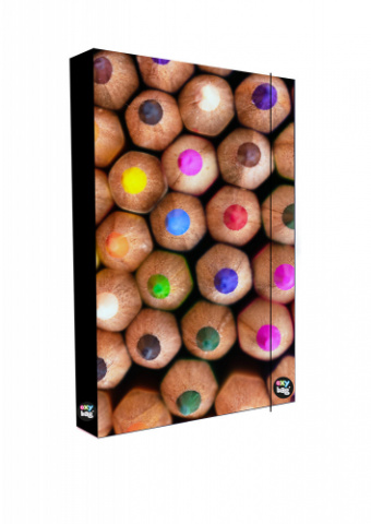Box na sešity A5 s gumou Pastelky