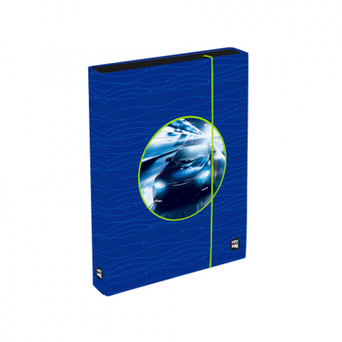 Box na sešity A4 s gumou JUMBO 4cm Oxy Sherpy Blue