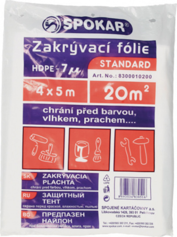 Krycí folie HDPE 4x5m 20m2 6mic.