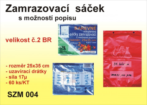 Sáčky zamražovací 25x35cm 40ks 0.017mm barevné