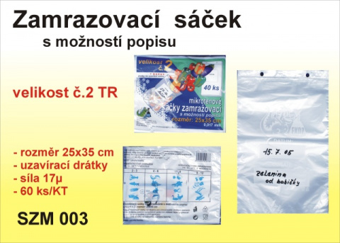 Sáčky zamražovací 25x35cm 40ks 0.017mm