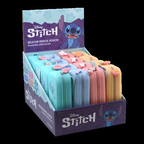 Colorino silikonový penál Stitch Pastel, 1 ks, silikon, mix barev