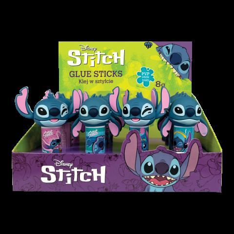 Colorino lepicí tyčinka Stitch, 16 ks, 8g, kulatá, bílá, displej