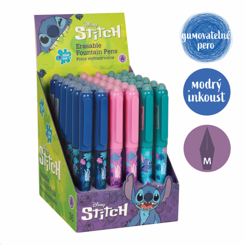 Colorino gumovatelné bombičkové pero Stitch, 1 ks, modrá náplň, displej