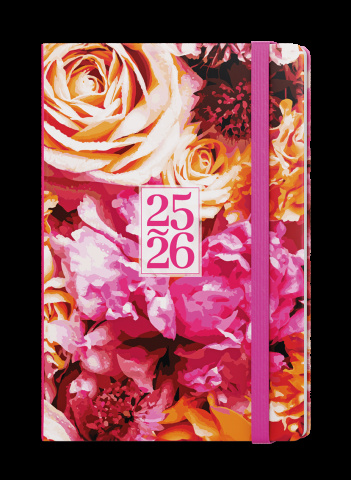 18měsíční týdenní diář - Lungo - B6 - Růže