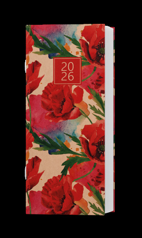 Měsíční diář - Božka - kraft - Máky -  PVC