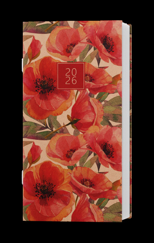 Měsíční diář - Halina - kraft - Květiny