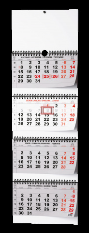 Nástěnný kalendář - Čtyřměsíční - skládaný (s mezinárodními svátky)