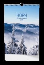 Nástěnný kalendář - Hory Čech a Moravy - A3 foto