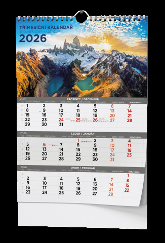 Nástěnný kalendář - Tříměsíční - A3 - Obrázkový