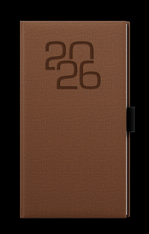 Týdenní diář - Jakub - Fabric - kapesní - hnědá