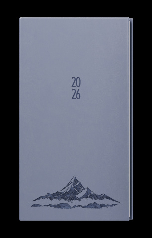 Týdenní diář - Jakub - Vivella s ražbou - kapesní - holubí šeď - Hory