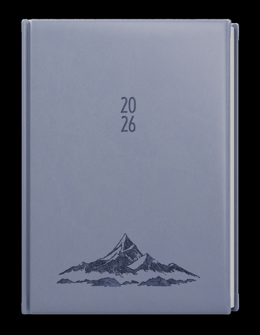 Týdenní diář - Oskar - Vivella s ražbou - A5 - holubí šeď - Hory