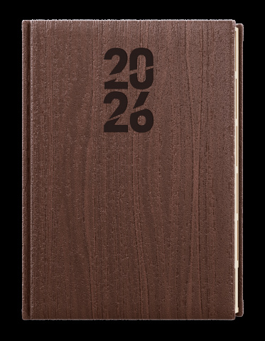 Týdenní diář - Oskar - Wood - A5 - hnědá