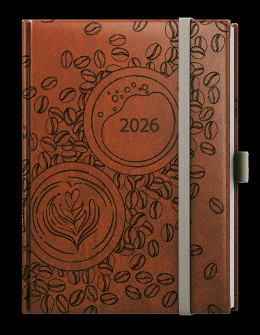 Týdenní diář - Prokop - Vivella extra - B6 - hnědá - Káva