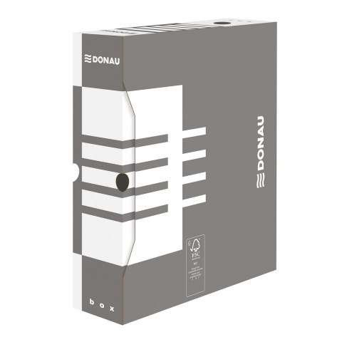 DONAU archivační box, A4/100 mm, lepenka, šedý