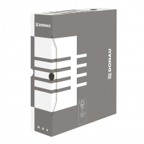 DONAU archivační box, A4/120 mm, lepenka, šedý foto