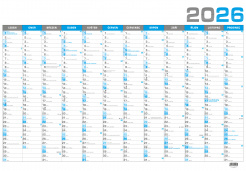 Nástěnný roční kalendář B1 - modrý foto