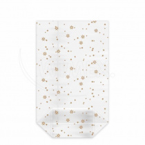 Sáček čirý (OPP) s křížovým dnem Hvězdy zlaté 14,5 x 23,5 + 6 cm [100 ks] foto