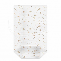 Sáček čirý (OPP) s křížovým dnem Hvězdy zlaté 16 x 27 + 6,5 cm [100 ks] foto