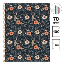 Blok A4 Miquelrius pevné desky 100 listů British Bloom 70g karton foto