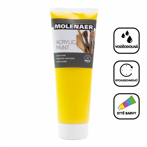 Barva akrylová Molenaer, 250 ml, žlutá