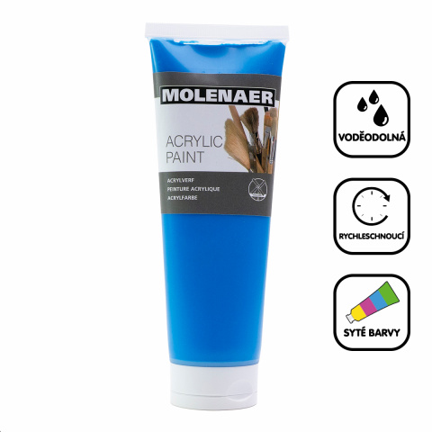 Barva akrylová Molenaer, 250 ml, modrá