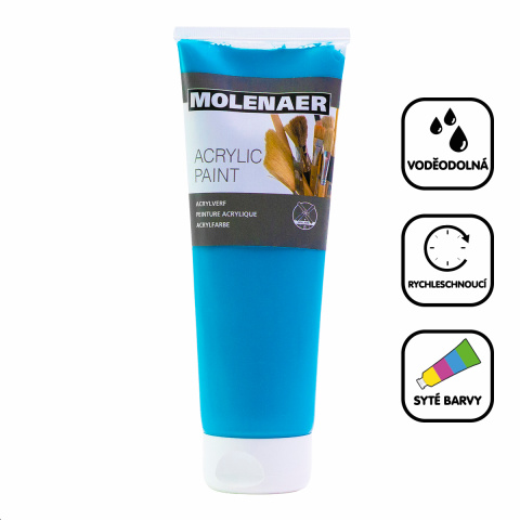 Barva akrylová Molenaer, 250 ml, tyrkysová