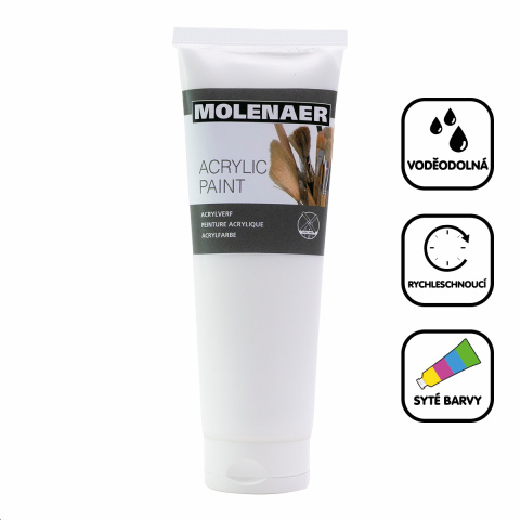 Barva akrylová Molenaer, 250 ml, bílá