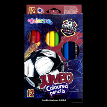 Pastelky Colorino trojhranné JUMBO Football, 12 barev foto