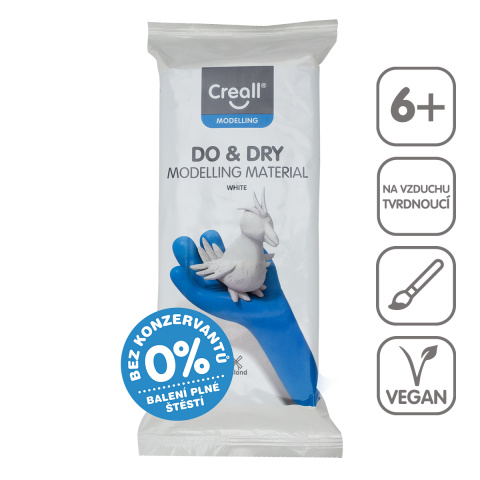 Modelovací hmota samotvrdnoucí Creall DO&DRY hypoalergenní, 1000g, bílá