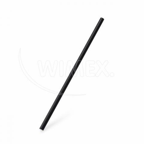 Slámky papírová 25cm, průměr 8mm, JUMBO rovná 100ks černá