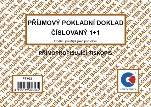 Příjmový pokl. doklad A6 Bal. čísl.sp. PT022