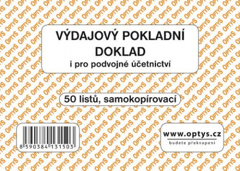Výdajový pokl. doklad A6 OP1315 podvojné účetnictví sp