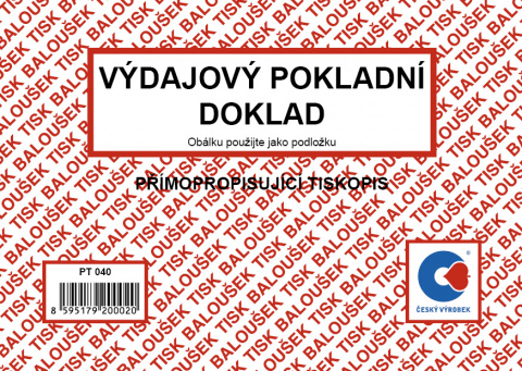 Výdajový pokl. doklad A6 Bal. sp. PT040