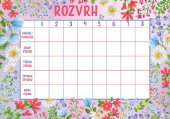 Rozvrh hodin A5 Květiny foto