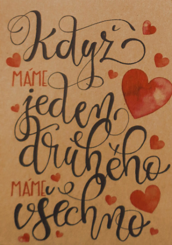Přáníčko BeBechy - recyklovaný papír - Máme