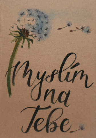 Přáníčko BeBechy – recyklovaný papír - Myslím 2