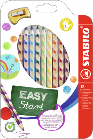 STABILO EASYcolors pastelky pro leváky 12 barev