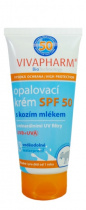 VIVAPHARM opalovací krém SPF50 s kozím mlékem 100ml foto